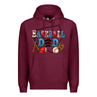 Burgundy baseball dad Premium Hoodie - AdoDesignShop