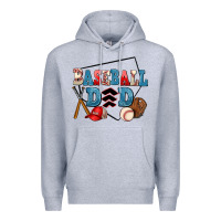 Heather Grey baseball dad Premium Hoodie - AdoDesignShop