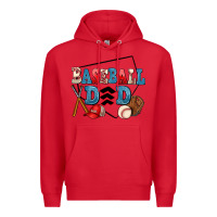 Red baseball dad Premium Hoodie - AdoDesignShop