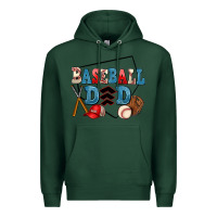 Sports Green baseball dad Premium Hoodie - AdoDesignShop