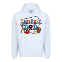 White baseball dad Premium Hoodie - AdoDesignShop