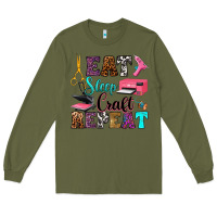 Army Green eat sleep craft repeat Long Sleeve Tee - RanaPortraitStore