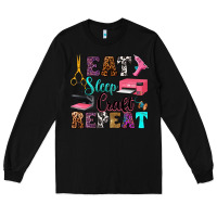 Black eat sleep craft repeat Long Sleeve Tee - RanaPortraitStore