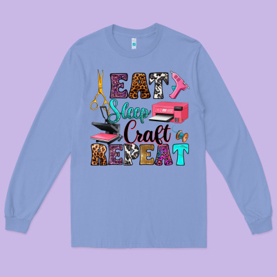 Long Sleeve Tee eat sleep craft repeat