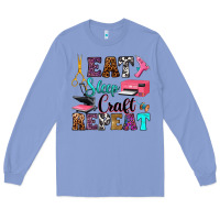 Colony Blue eat sleep craft repeat Long Sleeve Tee - RanaPortraitStore