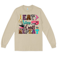 Mushroom eat sleep craft repeat Long Sleeve Tee - RanaPortraitStore
