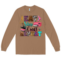 Toasted Coconut eat sleep craft repeat Long Sleeve Tee - RanaPortraitStore