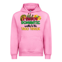 Fuchsia Pink i enjoy romantic walks to the taco truck Urban Hoodie - MaliasSmallBusiness