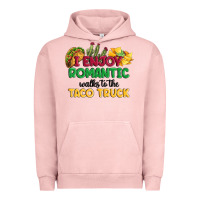 Pigment Salmon i enjoy romantic walks to the taco truck Urban Hoodie - MaliasSmallBusiness