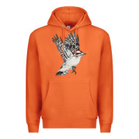 Carrot Flying Downy Woodpecker Premium Hoodie - LillyAllenDesigns