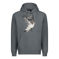 Rock Flying Downy Woodpecker Premium Hoodie - LillyAllenDesigns