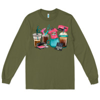 Army Green crafting coffee cups Long Sleeve Tee - RanaPortraitStore