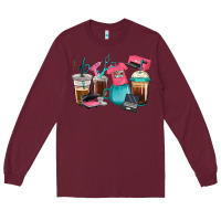 Burgundy crafting coffee cups Long Sleeve Tee - RanaPortraitStore