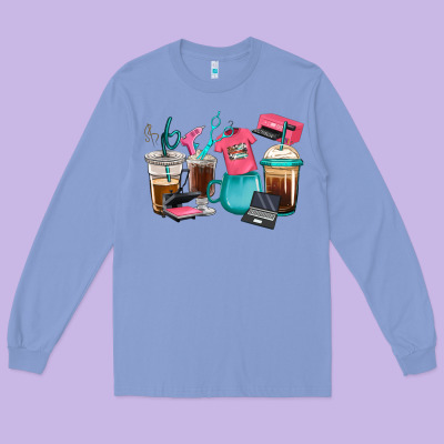 Long Sleeve Tee crafting coffee cups