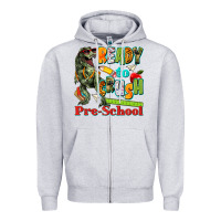 Heather Grey ready to crush pre school Zipper Hoodie - texasbilliewilder