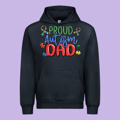 Proud Autism Dad Urban Hoodie Designed By Maliassmallbusiness