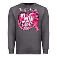 Charcoal Heather in october we wear pink heart Premium Sweatshirt - JahusDesignShop