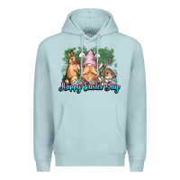 Blue Mist Gnome Bunny Happy Eater Day Premium Hoodie - NancyCooperArtShop