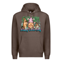 Coffee Gnome Bunny Happy Eater Day Premium Hoodie - NancyCooperArtShop