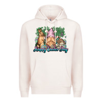 Pale Pink Gnome Bunny Happy Eater Day Premium Hoodie - NancyCooperArtShop