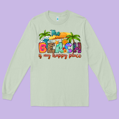 Long Sleeve Tee the beach is my happy place