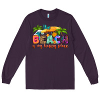 Plum the beach is my happy place Long Sleeve Tee - RanaPortraitStore