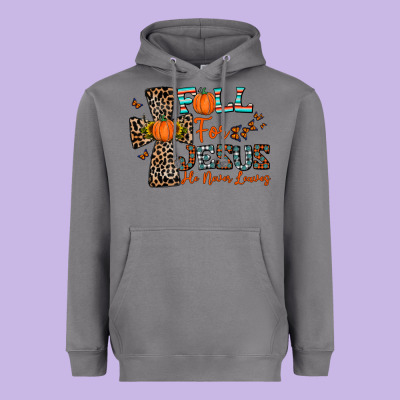 Fall For Jesus He Never Leaves Heavyweight Hoodie Designed By Cowhidedigitalart