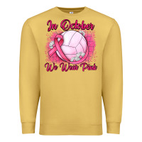 Antique Gold in october we wear pink breast cancer valleybal Premium Sweatshirt - JahusDesignShop