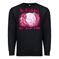 Black in october we wear pink breast cancer valleybal Premium Sweatshirt - JahusDesignShop