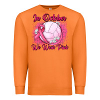 In October We Wear Pink Breast Cancer Valleybal Premium Sweatshirt | Teevron