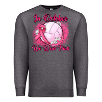 Charcoal Heather in october we wear pink breast cancer valleybal Premium Sweatshirt - JahusDesignShop
