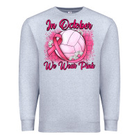 Heather Grey in october we wear pink breast cancer valleybal Premium Sweatshirt - JahusDesignShop