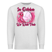Oatmeal Heather in october we wear pink breast cancer valleybal Premium Sweatshirt - JahusDesignShop