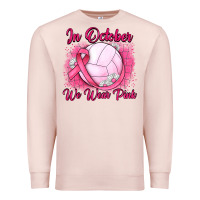Pale Pink in october we wear pink breast cancer valleybal Premium Sweatshirt - JahusDesignShop