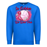 True Royal in october we wear pink breast cancer valleybal Premium Sweatshirt - JahusDesignShop