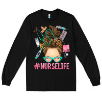 Black messy bun nurse life Long Sleeve Tee - RanaPortraitStore