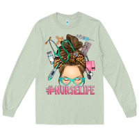 Matcha messy bun nurse life Long Sleeve Tee - RanaPortraitStore