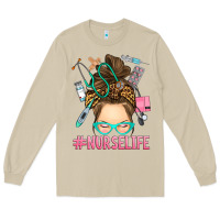 Mushroom messy bun nurse life Long Sleeve Tee - RanaPortraitStore