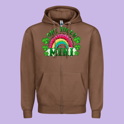 St Patrick's Day One Lucky Mini Zipper Hoodie Designed By Ranaportraitstore