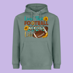 Livin' That Football Mom Life Heavyweight Hoodie Designed By Hra Design Shop