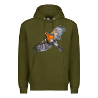 Army Green Flying American Robin Premium Hoodie - LillyAllenDesigns