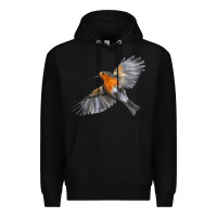 Black Flying American Robin Premium Hoodie - LillyAllenDesigns