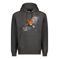 Charcoal Heather Flying American Robin Premium Hoodie - LillyAllenDesigns