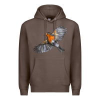 Coffee Flying American Robin Premium Hoodie - LillyAllenDesigns