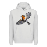 Dove Grey Flying American Robin Premium Hoodie - LillyAllenDesigns