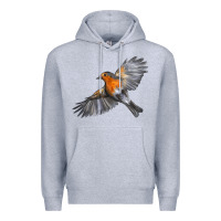 Heather Grey Flying American Robin Premium Hoodie - LillyAllenDesigns