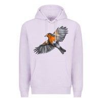 Lilac Flying American Robin Premium Hoodie - LillyAllenDesigns