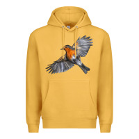 Mustard Flying American Robin Premium Hoodie - LillyAllenDesigns