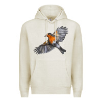 Oatmeal Heather Flying American Robin Premium Hoodie - LillyAllenDesigns