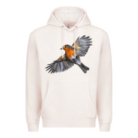 Pale Pink Flying American Robin Premium Hoodie - LillyAllenDesigns